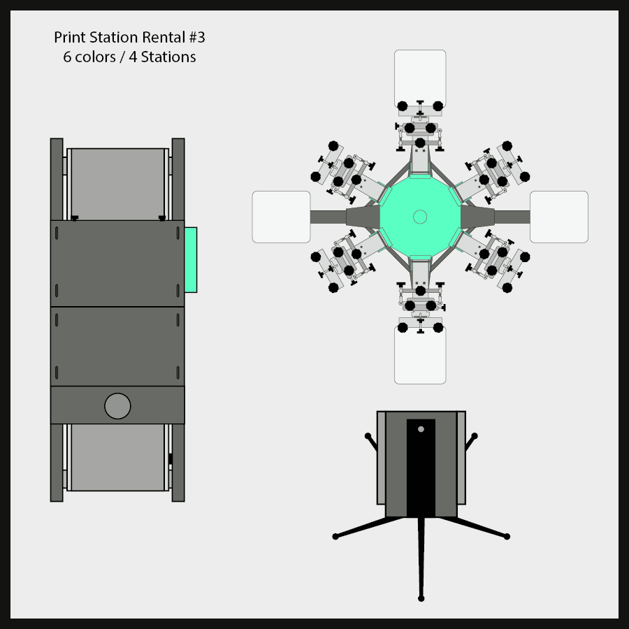 Print Station Rental #3 6 colors / 4 Stations